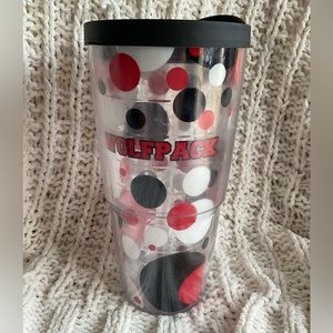 EUC Tervis NC State Wolfpack Double-Wall Insulated Tumbler Polka Dots 24oz